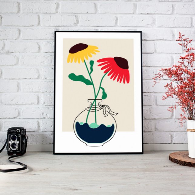 Lienzo Resumen de la pintura para Bouquet de flores (living room décor, above bed wall art, modern home décor, nursery wall art, large wall décor, canvas)