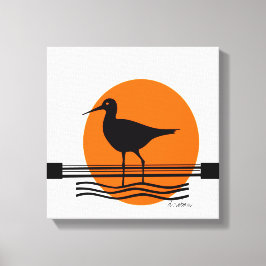 Lienzo Resumen de la puesta de sol de aves