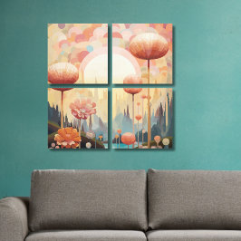 Lienzo Resumen de la recuperación botánica cubista