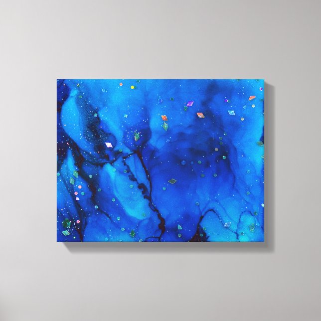 Lienzo Resumen de la tinta del alcohol en el suelo marino (Anverso)