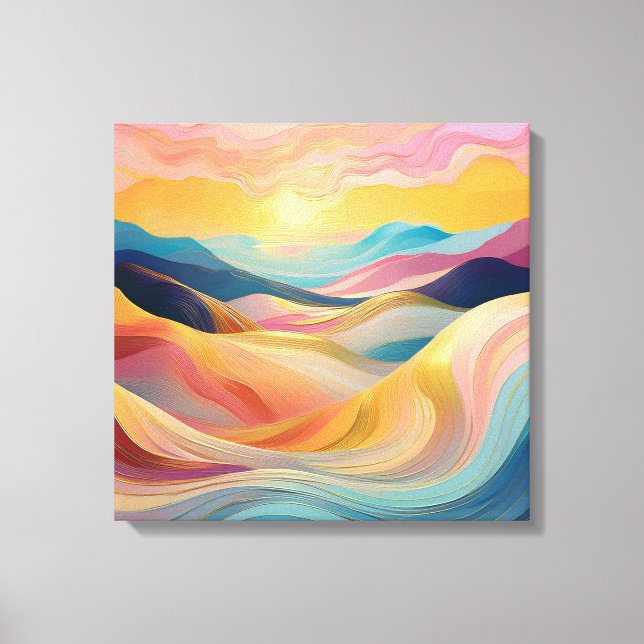 Lienzo Resumen de las colinas rocosas al atardecer (Anverso)