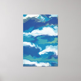 Lienzo Resumen de las olas oceánicas en un cielo tormento