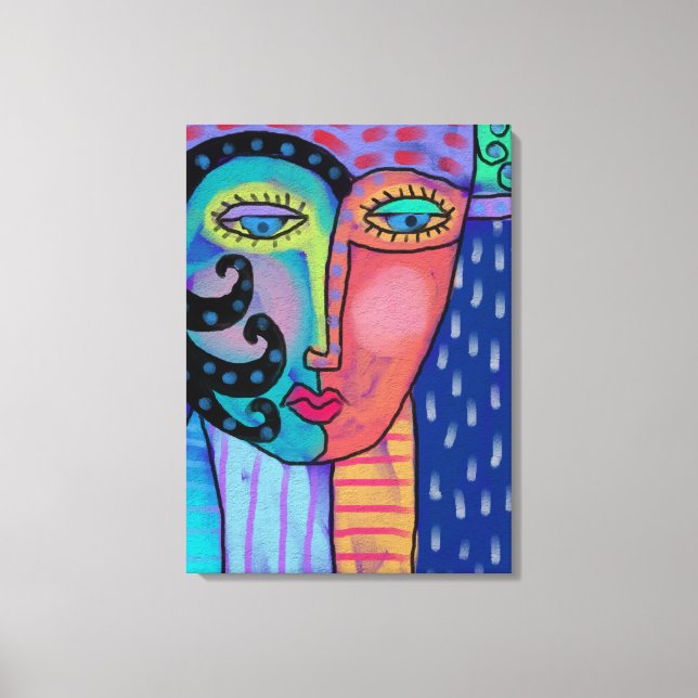 Lienzo Resumen de lluvia pintura digital de una mujer (Anverso)