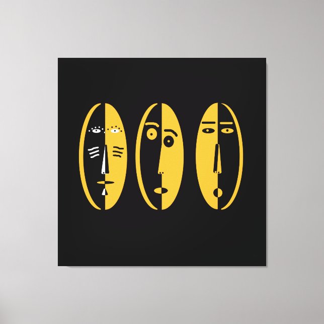 Lienzo Resumen de máscaras modernas (Anverso)