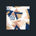 Lienzo Resumen de moda de los años 80 | Patrón de oro de<br><div class="desc">Arte pop abstracto contemporáneo eminente y sofisticado, geométrico contemporáneo y sofisticado, en un sofisticado azul marino, rosa rubor y una paleta de purpurinas metálicos de rosa de cobre que celebran los años 90 y 80 con gráficos retro totalmente asombrosos. El estilo Memphis aleatorio de los años 80 y 90 incluía...</div>