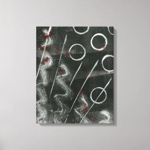 Lienzo Resumen De Monoprint Blanco Y Negro