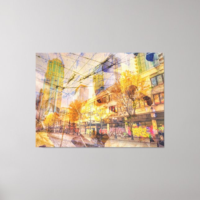 Lienzo Resumen de otoño en la ciudad (Anverso)