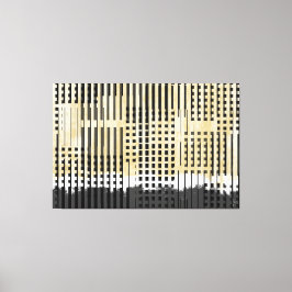 Lienzo Resumen de patrón blanco, amarillo y franja negra