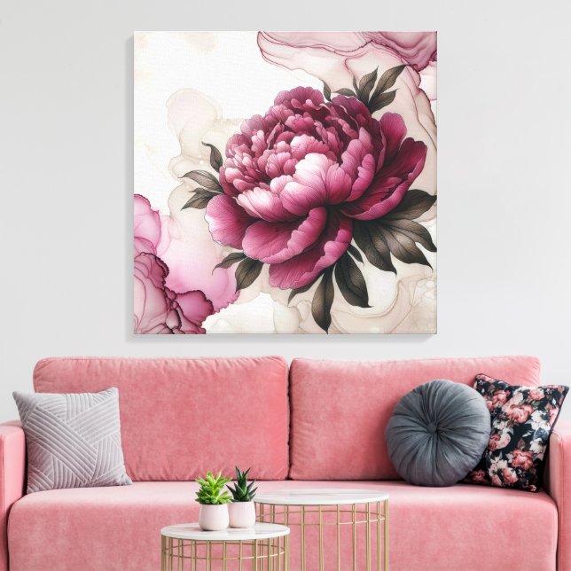 Lienzo Resumen de Peony Pink (Insitu (Sala de estar))