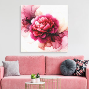 Lienzo Resumen de Peony Pink