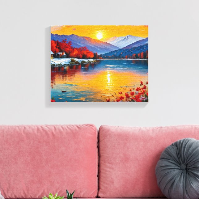 Lienzo Resumen de pintura al óleo del paisaje (Insitu (Sala de estar))