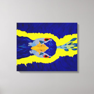 Lienzo Resumen de pintura de pavo real con ojos naranjas