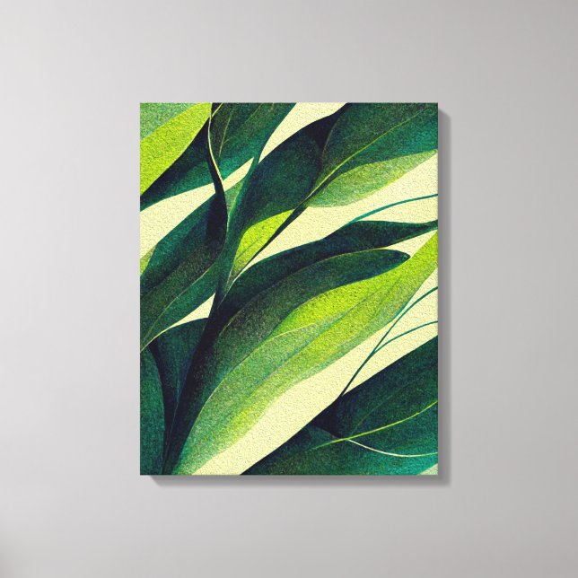 Lienzo Resumen de plantas pintando pintura mural (Anverso)