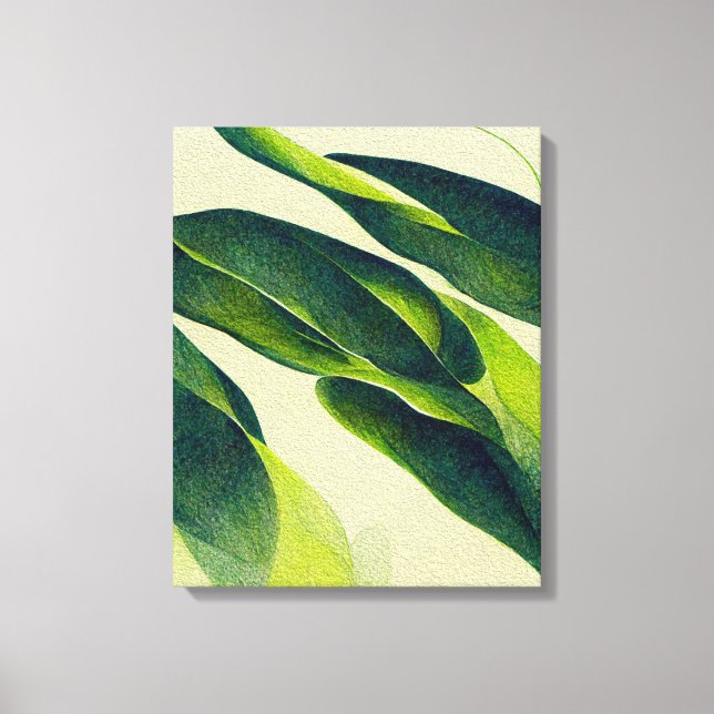 Lienzo Resumen de plantas pintando pintura mural (Anverso)