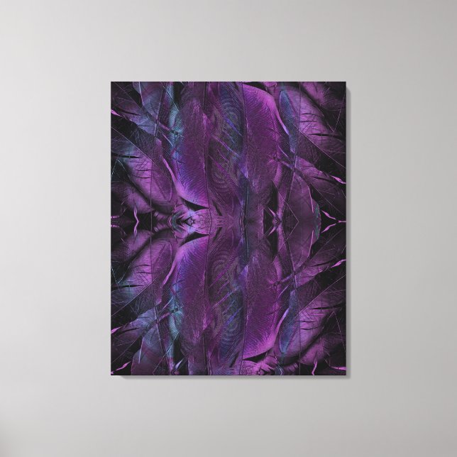 Lienzo Resumen de textura violeta morada azul de plumas n (Anverso)
