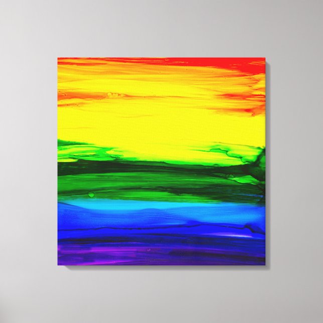 Lienzo Resumen de tinta de alcohol arcoiris (Anverso)
