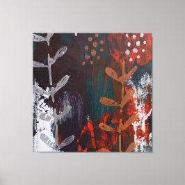 Lienzo Resumen de tonos rojos, azules y terrestres con ac