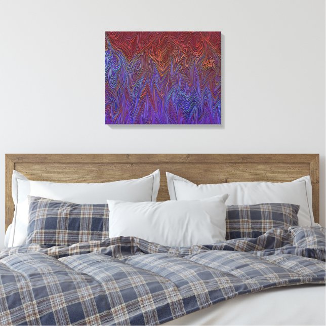 Lienzo Resumen de "tormenta neural" Azul Rojo (Insitu(Dormitorio))
