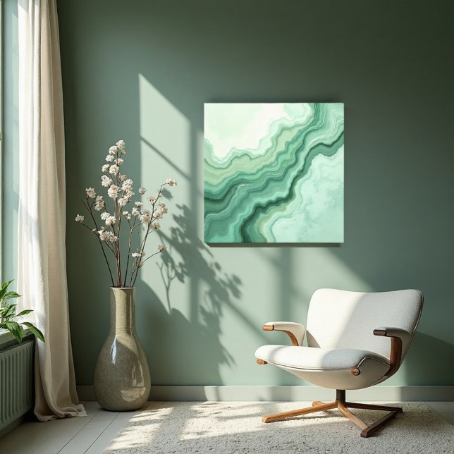 Lienzo Resumen de vena mineral verde salado - Organo mode (Nature’s elegance captured—Sage Mineral Veins canvas for a serene space.)