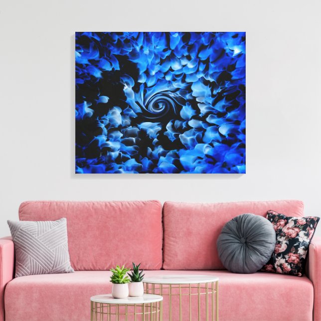Lienzo Resumen De Vidrio Negro Y Azul (Insitu (Sala de estar))