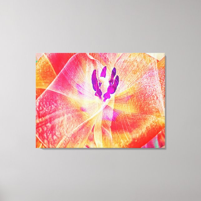 Lienzo Resumen del cierre de los tulipanes rojos (Anverso)