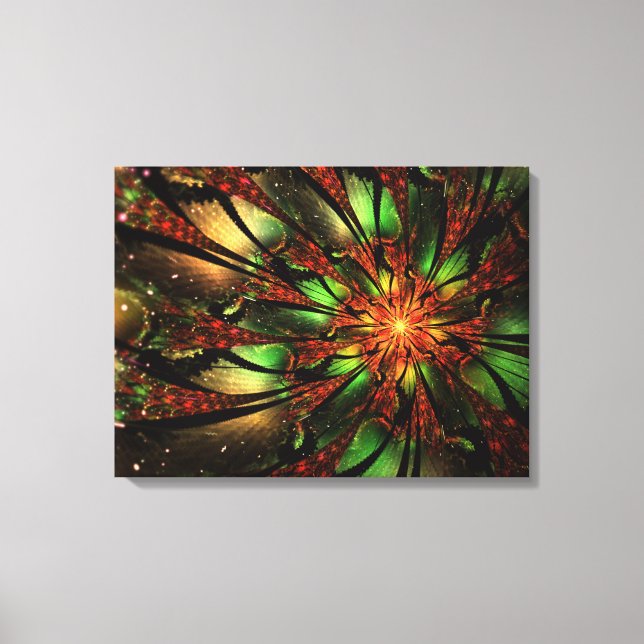 Lienzo Resumen del diseño de flor fractal. (Anverso)