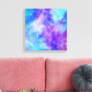 Lienzo Resumen del espacio de galaxia púrpura y azul