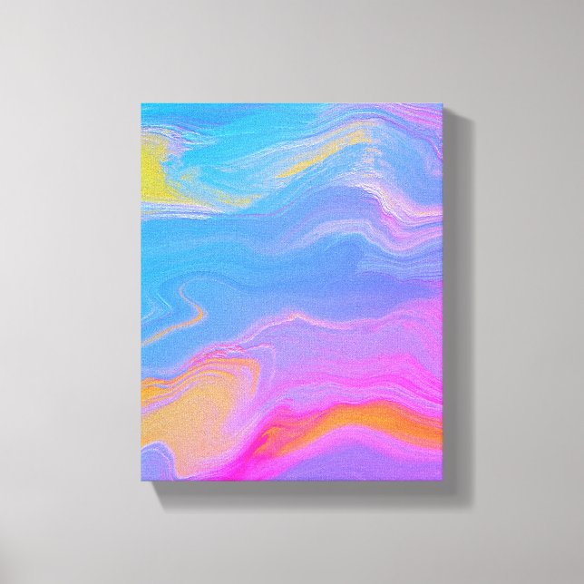 Lienzo Resumen del flujo acrílico - Brisas veraniegas (Anverso)