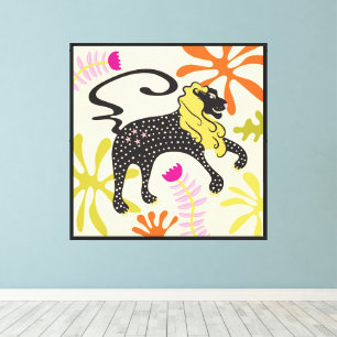 Lienzo Resumen del León Folkart Boho Leo Zodiac