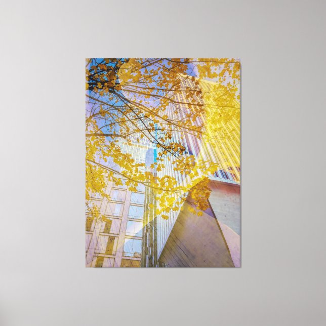 Lienzo Resumen del otoño en la ciudad (Anverso)