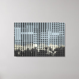 Lienzo Resumen del patrón de crema, Verde azulado y franj