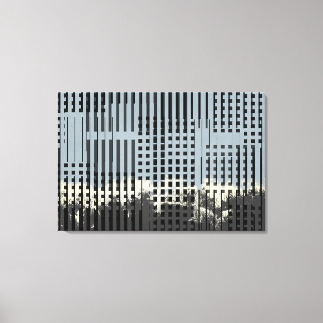 Lienzo Resumen del patrón de crema, Verde azulado y franj (Anverso)