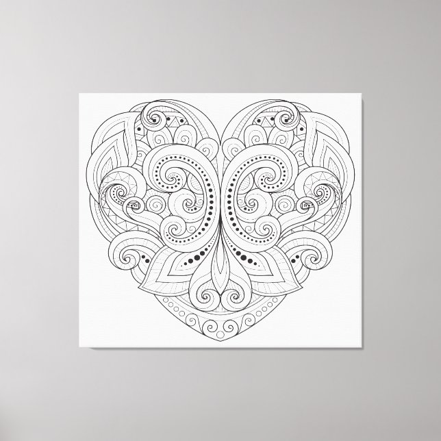 Lienzo Resumen Doodle cardíaco 6 (Anverso)