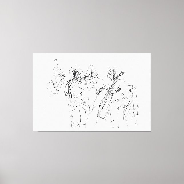 Lienzo Resumen Esbozo elegante de banda de jazz - Premium (Anverso)