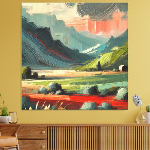 Lienzo Resumen Escaparate mínimo de tormenta de paisaje P