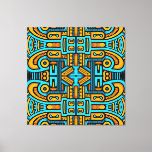 Lienzo Resumen figurativo Naranja azul negrita