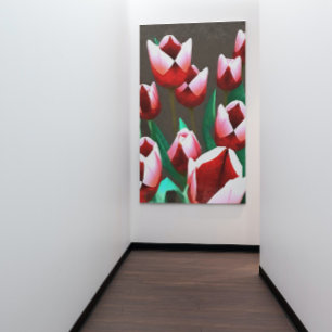 Lienzo Resumen floral de tulipanes rojos