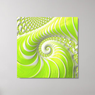 Lienzo Resumen fractal de espiral verde limón moderno