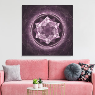 Lienzo Resumen Fractal morado oscuro y oscuro