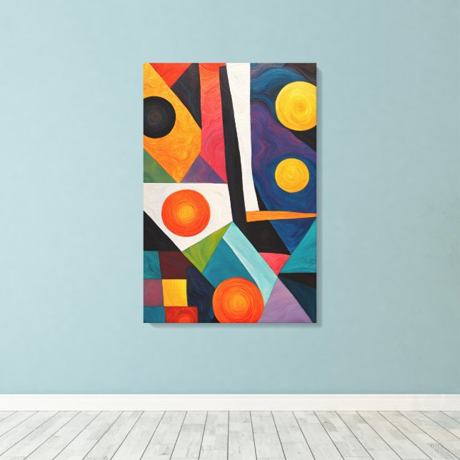 Lienzo Resumen geométrico colorido (Insitu (piso de madera))