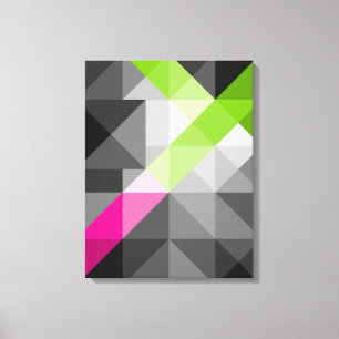 Lienzo Resumen geométrico elegante Color verde rosa gris