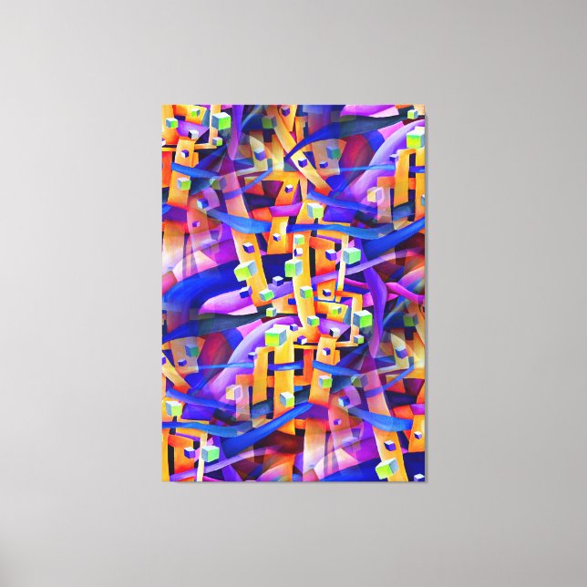 Lienzo Resumen Geométrico Flamboyante de negrita (Anverso)