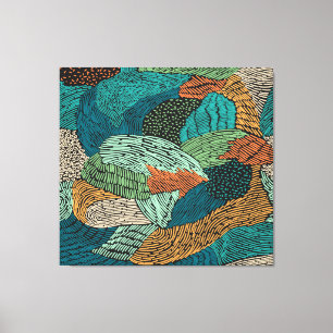 Lienzo Resumen Grunge: Diseño De Patrones Sin Marea.