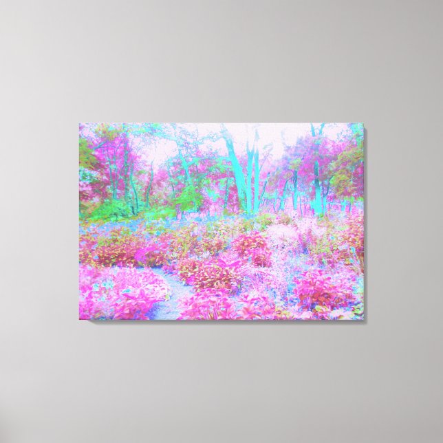 Lienzo Resumen impresionista rosa y turquesa (Anverso)