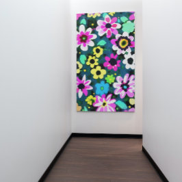 Lienzo Resumen Las Flores De Primavera Retro Boho Viva Ma