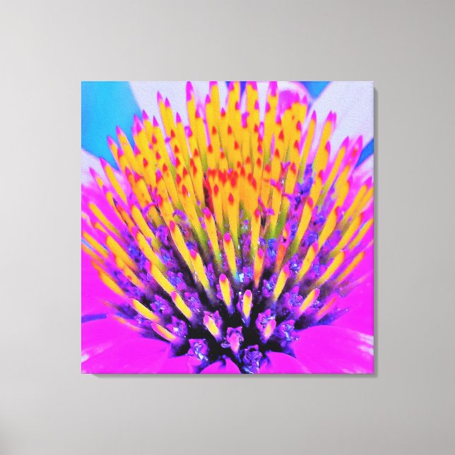 Lienzo Resumen macroeconómico Conefluente rosa caliente y (Anverso)