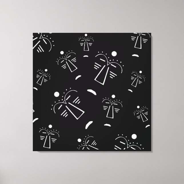 Lienzo Resumen Máscara negra de la tribu aborigen (Anverso)