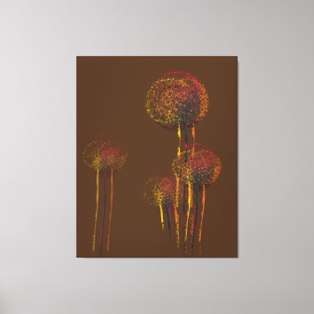 Lienzo Resumen moderno Árboles de flores otoñales (Anverso)