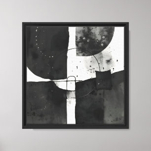 Lienzo Resumen moderno contemporáneo en blanco y negro