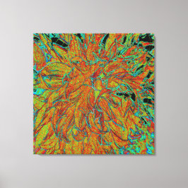 Lienzo Resumen Naranja quemado y el florecimiento verde d